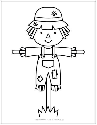 Scarecrow Coloring Page | Print it Free