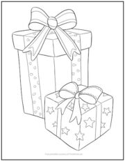 Wrapped Gifts Coloring Page | Print it Free