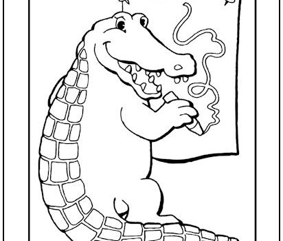 Drawing Alligator Coloring Page