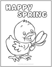 Happy Spring Chick Coloring Page | Print it Free