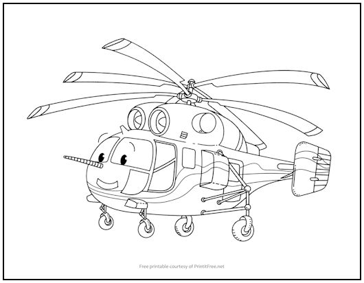 Helicopter Coloring Page | Print it Free