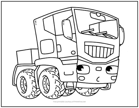 semi truck coloring pages