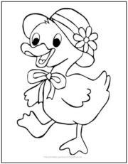 Spring Duckling Coloring Page | Print it Free