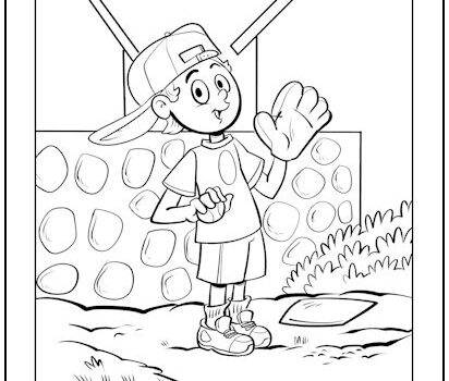 Baseball Boy Coloring Page