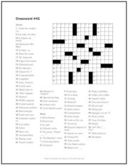 Crossword Puzzle #41 Print it Free