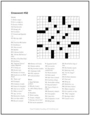 Crossword Puzzle #52 | Print it Free