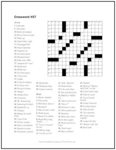 Crossword Puzzle #57 Print it Free