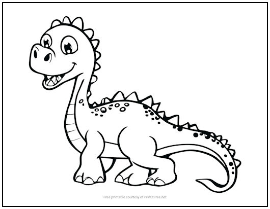 Cute Dinosaur Coloring Page | Print it Free