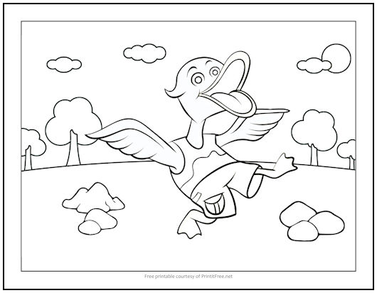 Dancing Duck Coloring Page