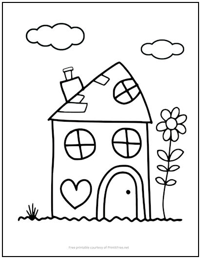 Quaint Cottage Coloring Page