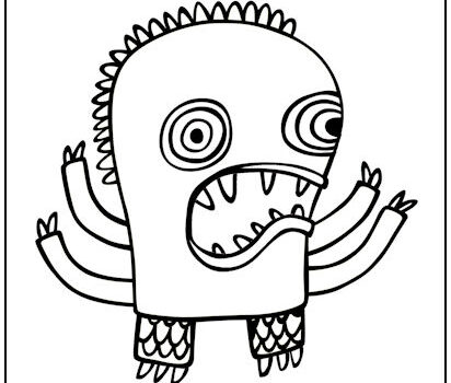 Toothy Monster Coloring Page