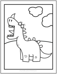 Wild Dinosaur Coloring Page | Print it Free