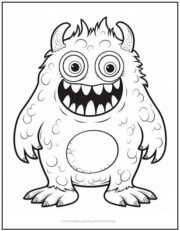 Horned Monster Coloring Page | Print it Free