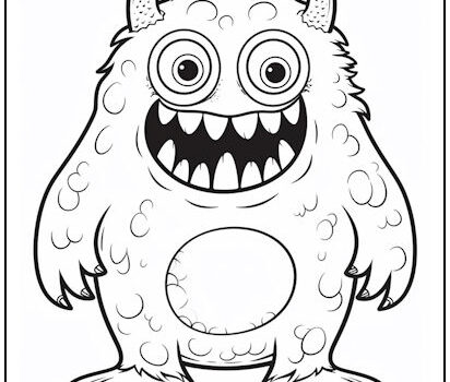 Horned Monster Coloring Page