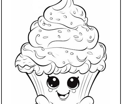 Smiling Sundae Coloring Page