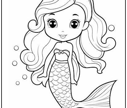 Young Mermaid Coloring Page