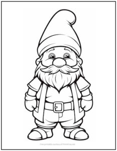 Gnome Elf Coloring Page | Print it Free