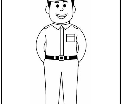 Happy Policeman Coloring Page