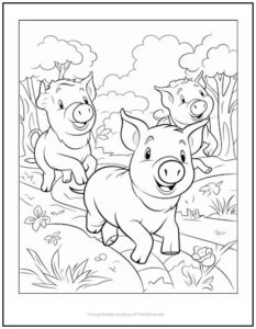 Three Little Pigs Coloring Page | Print it Free