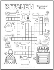 Kitchen Crossword Puzzle for Kids Print it Free
