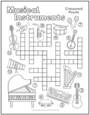 Musical Instruments Crossword Puzzle for Kids | Print it Free