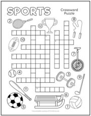 Sports Crossword Puzzle for Kids | Print it Free