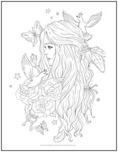 Nature Girl Coloring Page | Print it Free