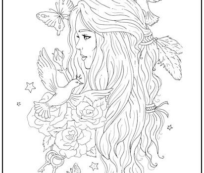 Nature Girl Coloring Page