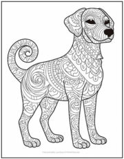 Zentangle Dog Coloring Page | Print it Free