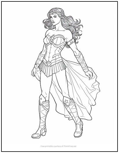 Wonder Woman Coloring Page | Print it Free