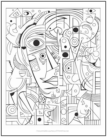 Picasso Collage Coloring Page