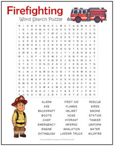 Firefighting Word Search Puzzle | Print it Free