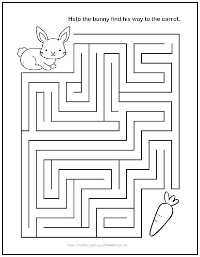 Bunny Rabbit and Carrot Maze