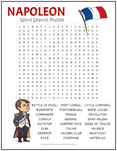 Napoleon Word Search Puzzle