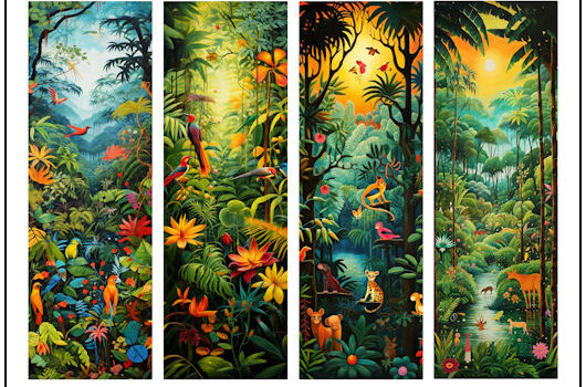 Naive Art Jungle Full Color Bookmarks