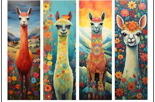 Whimsical Llamas Full Color Bookmarks