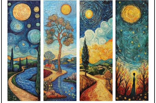 Van Gogh Inspired Full Color Bookmarks