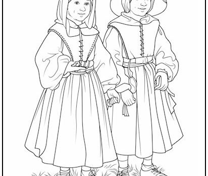 Thanksgiving Pilgrims Coloring Page