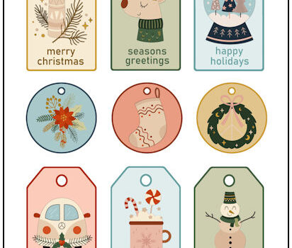 Retro Christmas Gift Tags