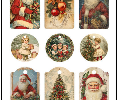 Victorian Santa Christmas Gift Tags