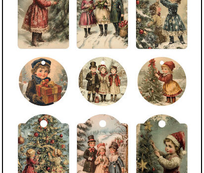 Victorian Kids Christmas Gift Tags