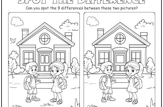 Back to School Spot the Difference Picture Puzzle