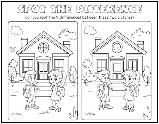 Back to School Spot the Difference Picture Puzzle