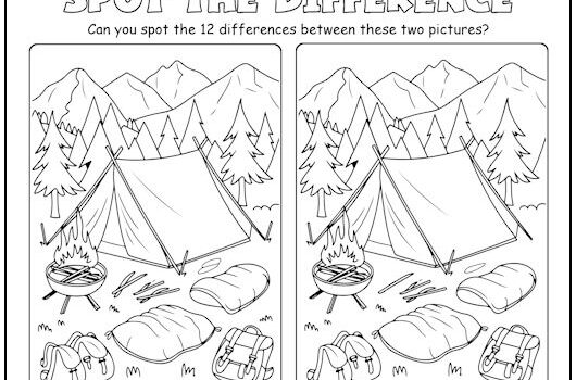 Campsite Spot the Difference Picture Puzzle