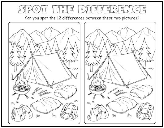 Campsite Spot the Difference Picture Puzzle