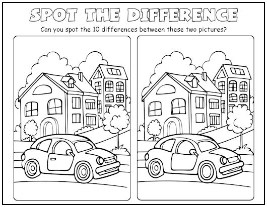 Car in the City Spot the Difference Picture Puzzle