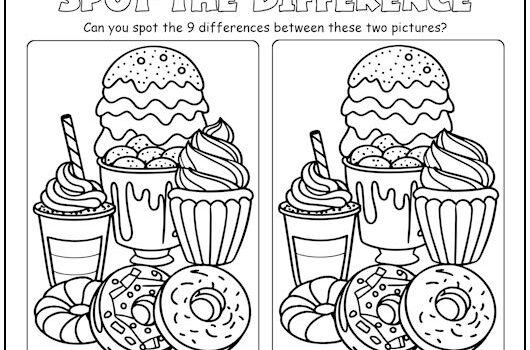 Sweet Treats Spot the Difference Picture Puzzle