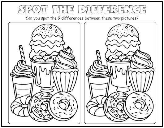 Sweet Treats Spot the Difference Picture Puzzle