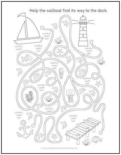 Sailboat Coming Ashore Maze