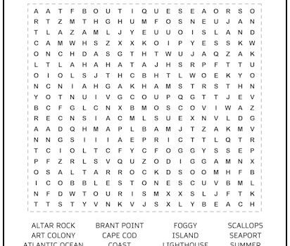 Nantucket Word Search Puzzle